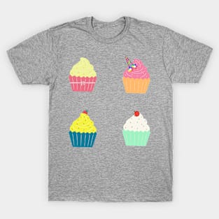 Pastel Cupcakes With Strawberry Sprinkles Icing And Unicorn Horn T-Shirt